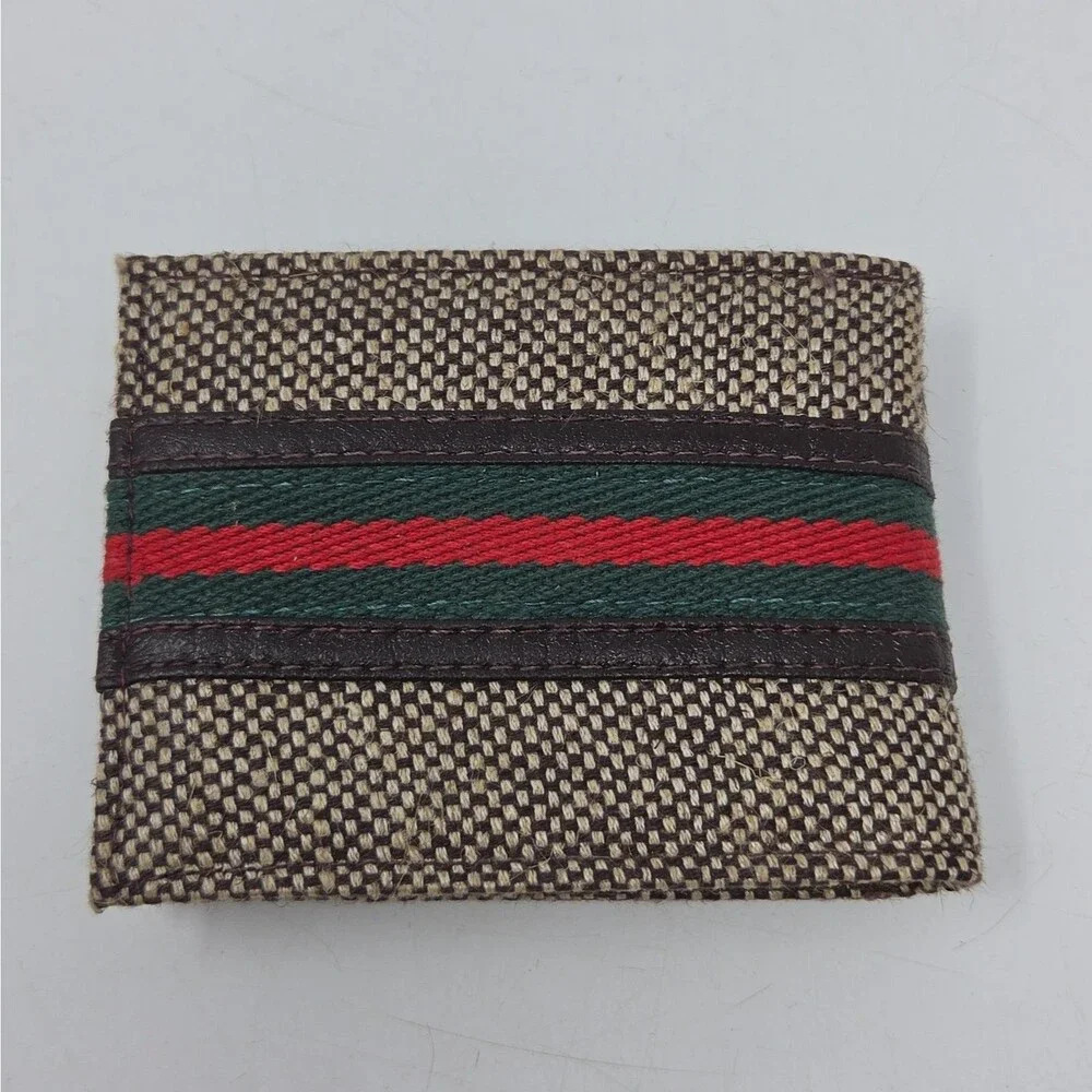 Vintage Men’s Bifold Wallet with Stripe Detail – Canvas Wallet Hong Kong 80s